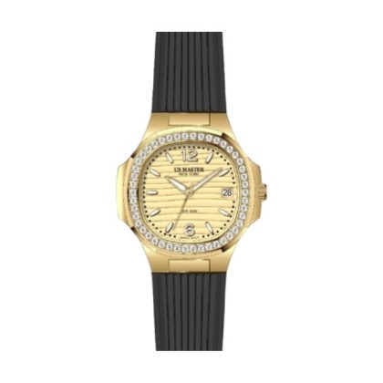 U.S Master Polo Club USM-DD54-GD-GD Silicone Strap Women Watch